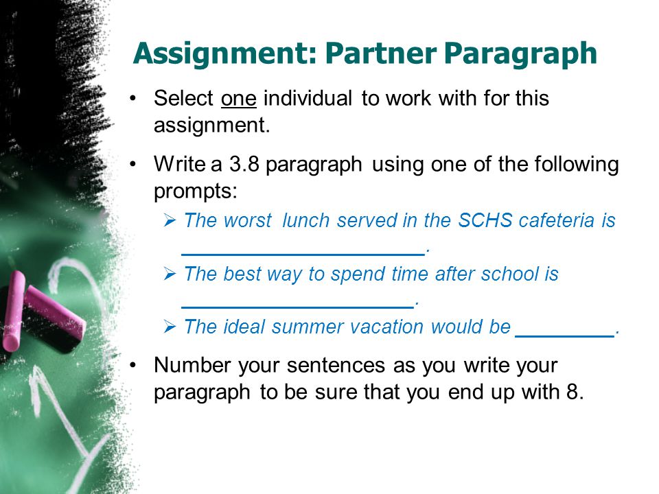 Assignment: Partner Paragraph