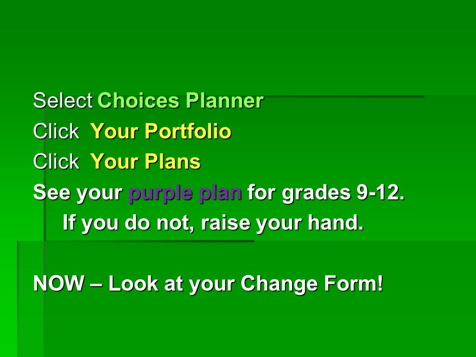 Select Choices Planner