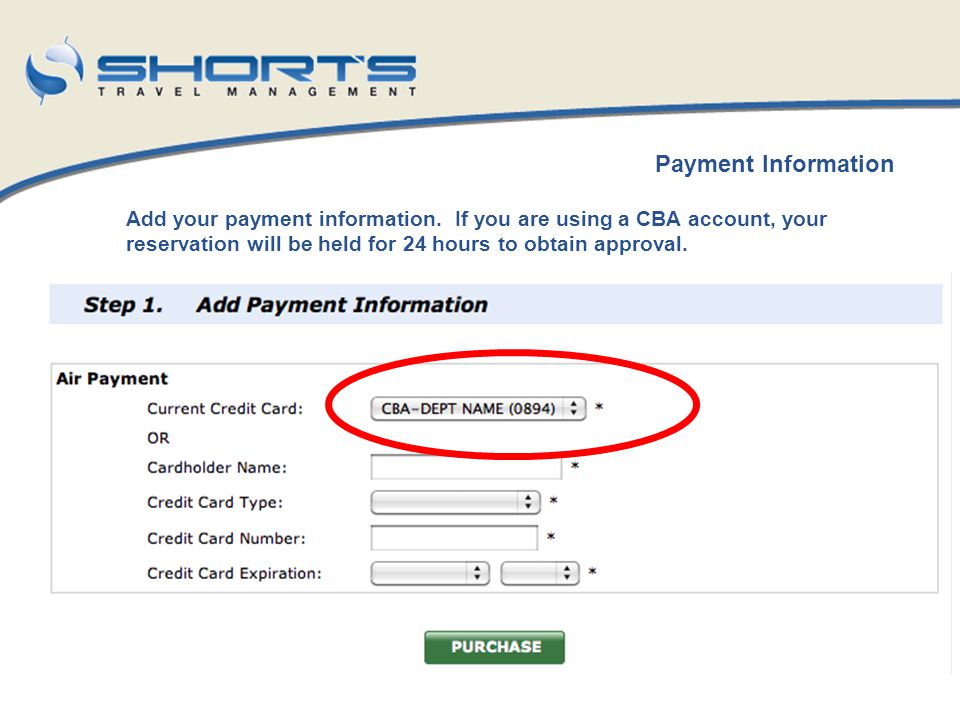 Payment Information Add your payment information.