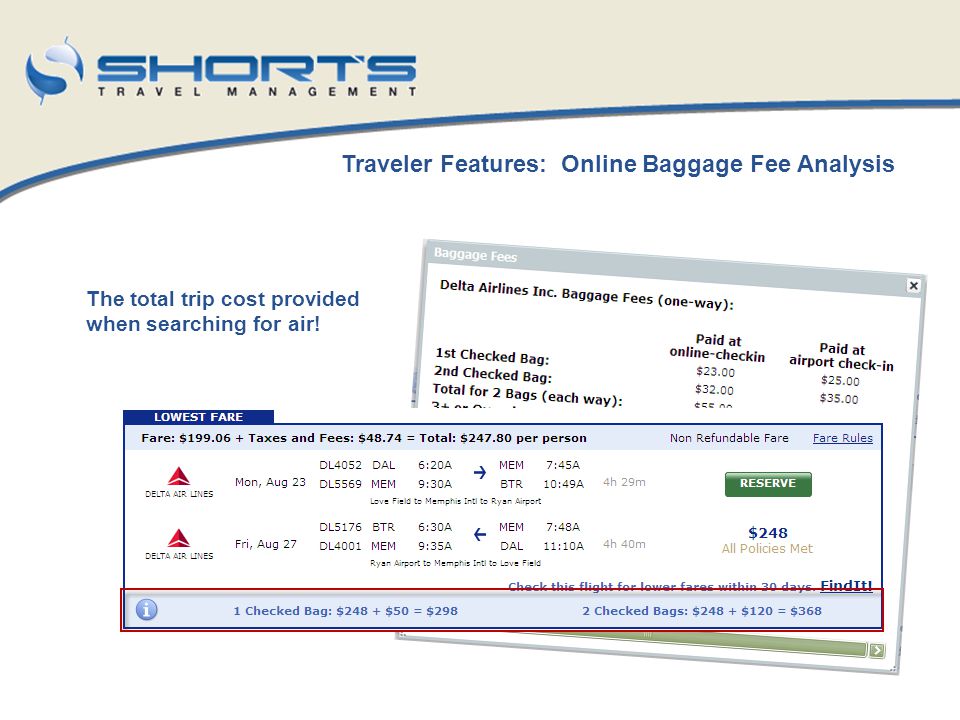 Traveler Features: Online Baggage Fee Analysis