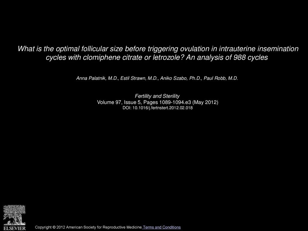 What Is The Optimal Follicular Size Before Triggering Ovulation In