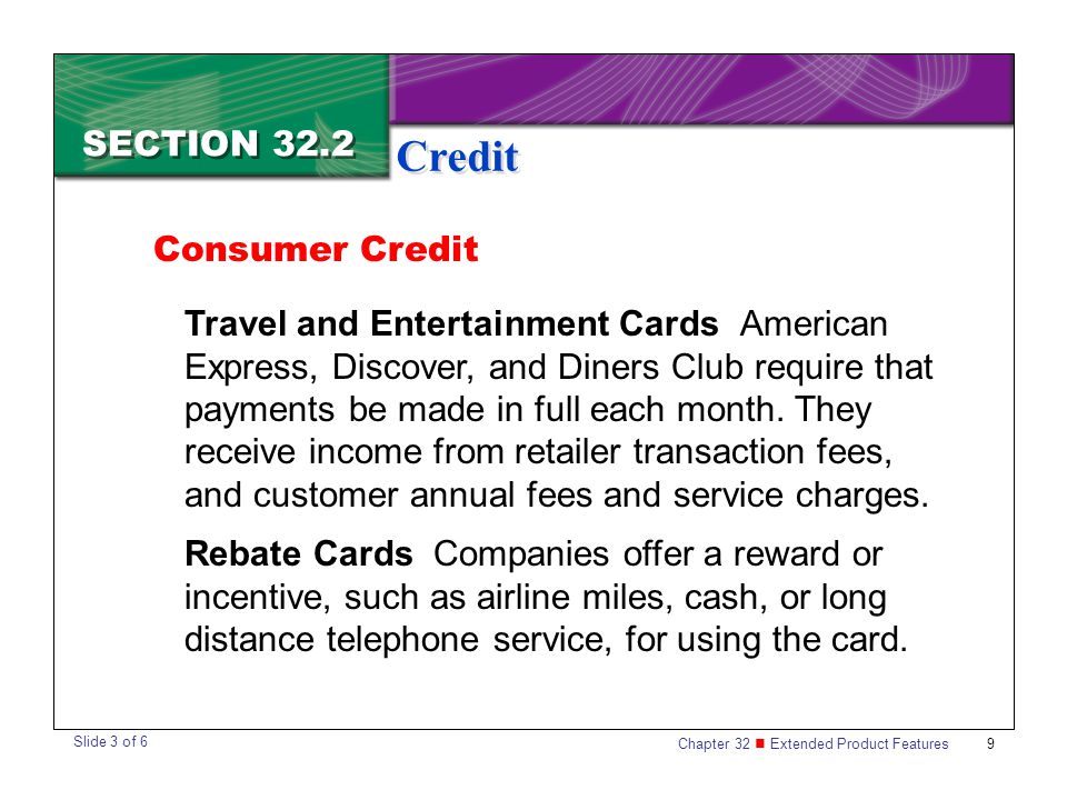 Credit SECTION 32.2 Consumer Credit