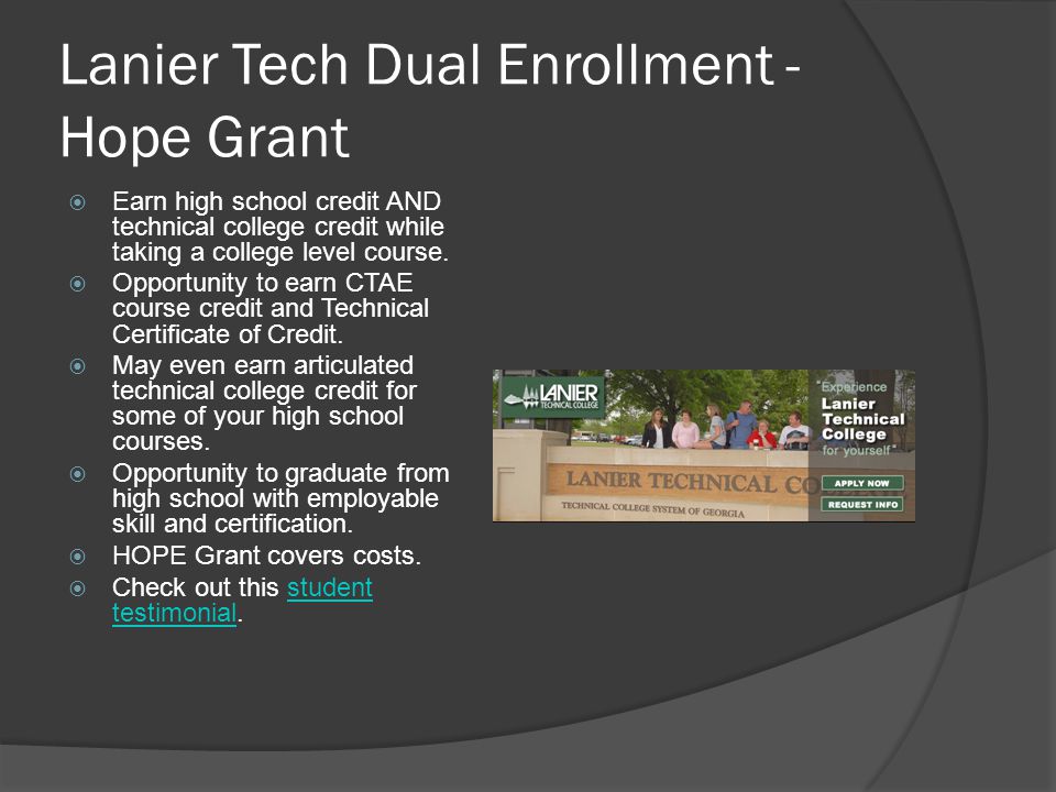 Lanier Tech Dual Enrollment - Hope Grant