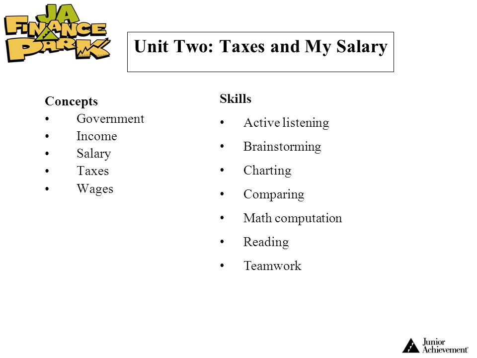 Unit Two: Taxes and My Salary