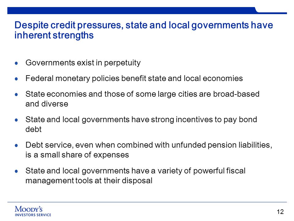 Despite credit pressures, state and local governments have inherent strengths
