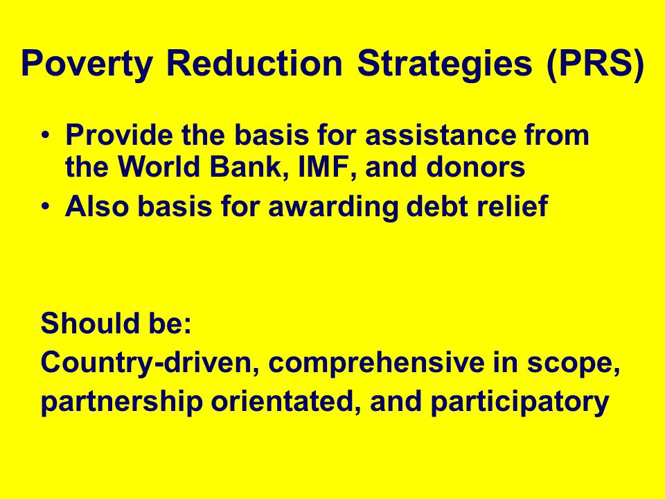 Poverty Reduction Strategies (PRS)