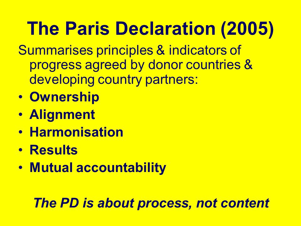 The Paris Declaration (2005)