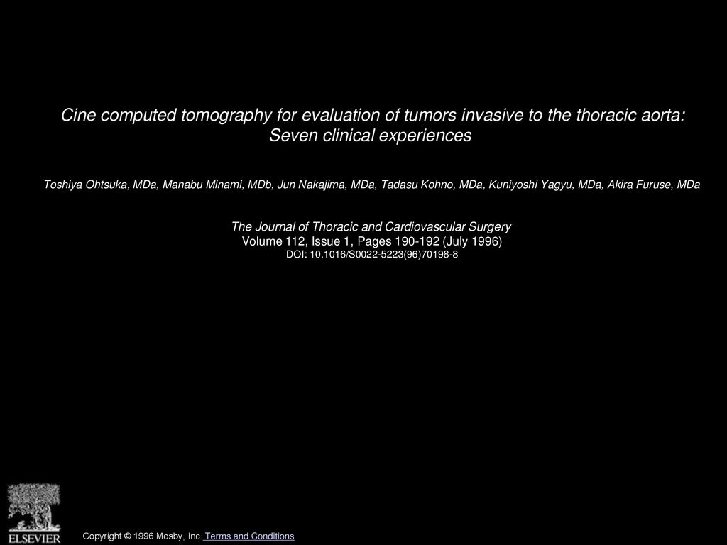 Cine computed tomography for evaluation of tumors invasive to the thoracic aorta: Seven clinical experiences