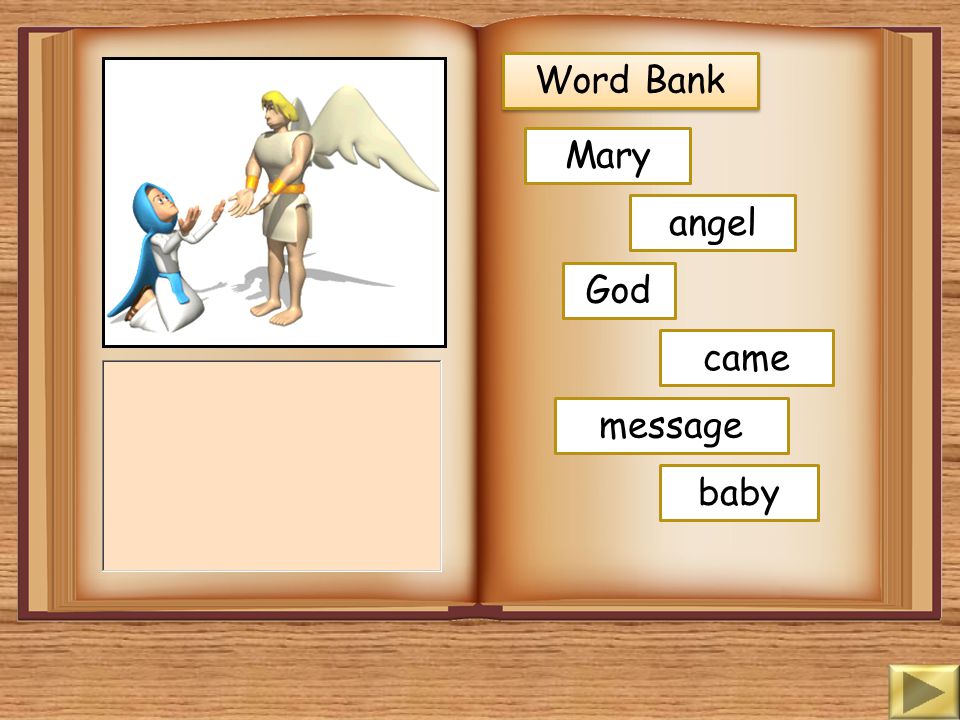 Word Bank Mary angel God came message baby