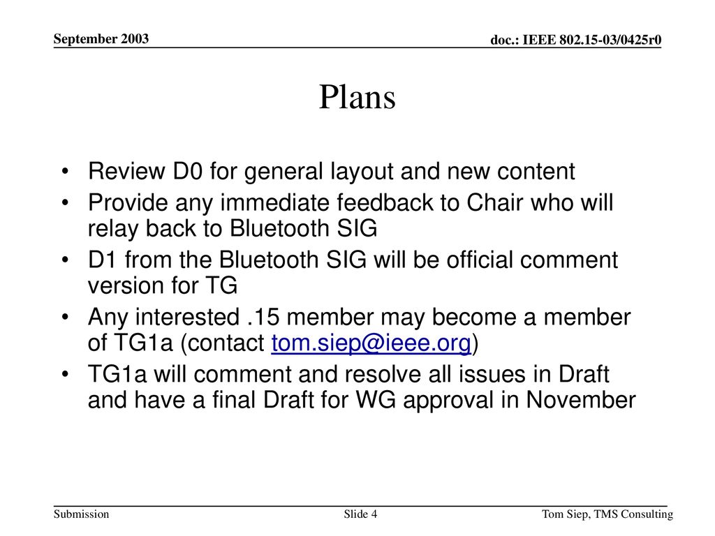 Plans Review D0 for general layout and new content
