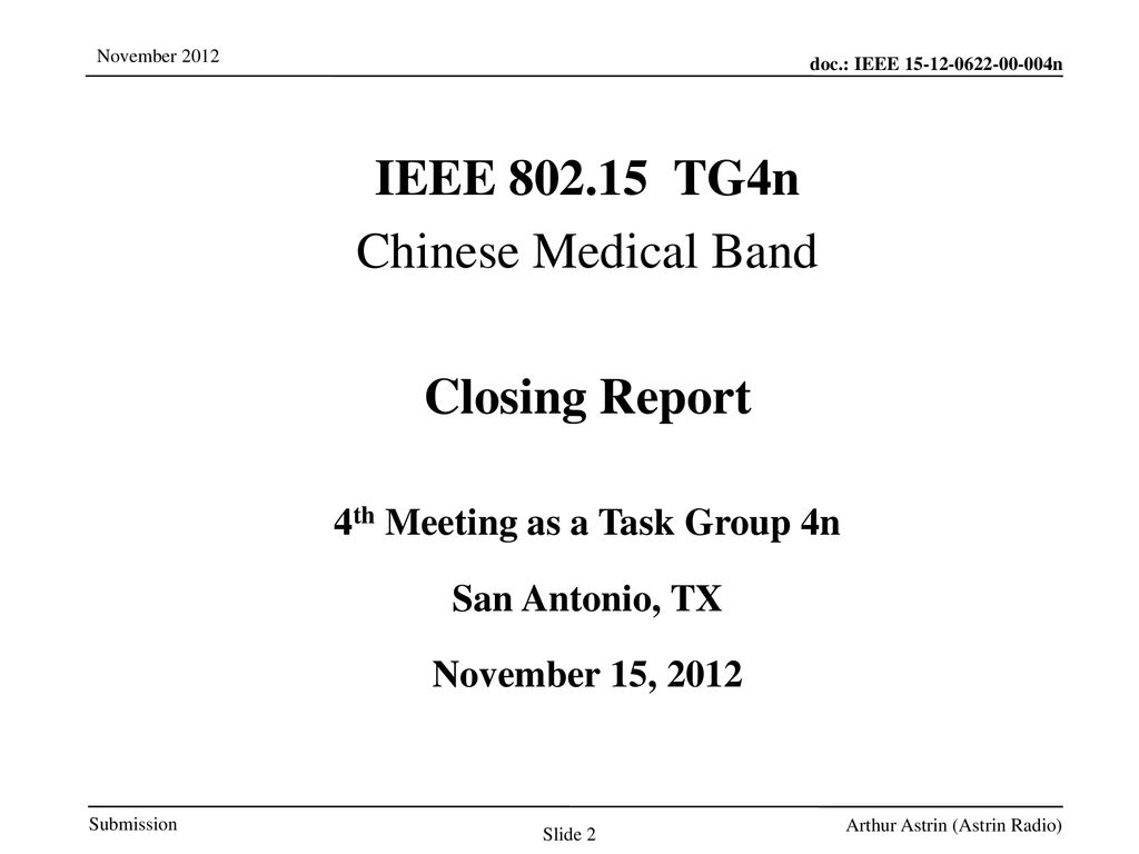 4th Meeting as a Task Group 4n