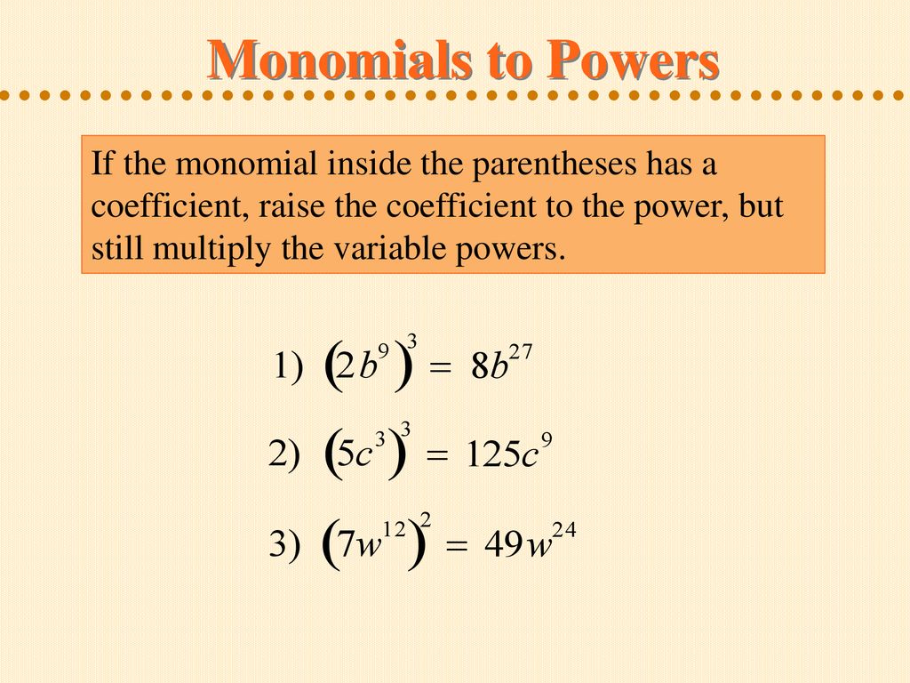 powers of monomials worksheet answers