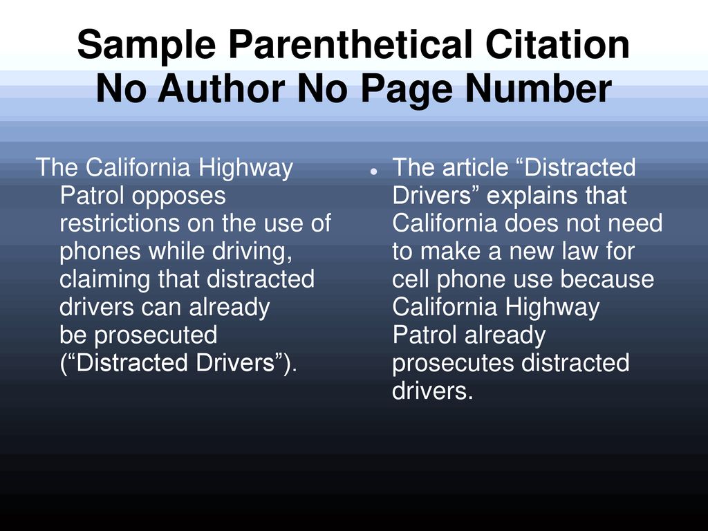 Parenthetical Citation Ppt Download