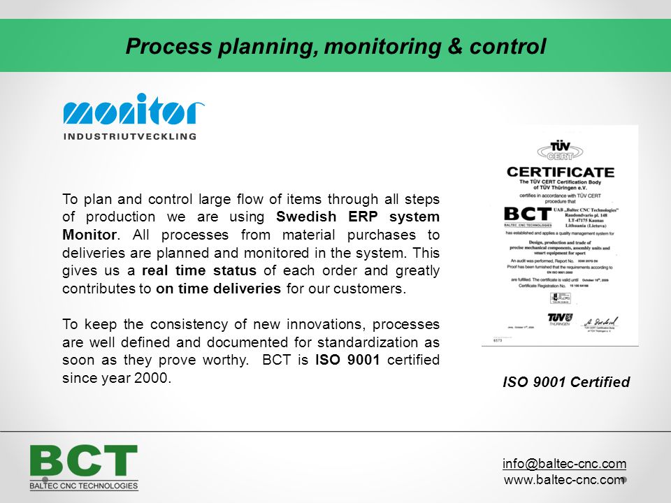 Process planning, monitoring & control