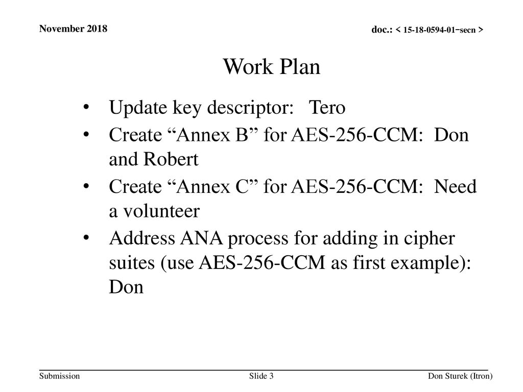 Work Plan Update key descriptor: Tero