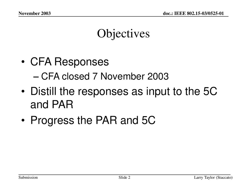 Objectives CFA Responses