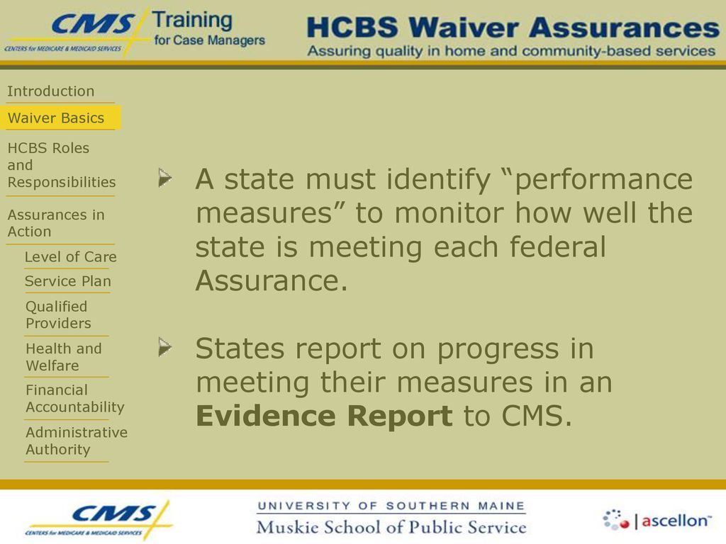 A state must identify performance measures to monitor how well the state is meeting each federal Assurance.