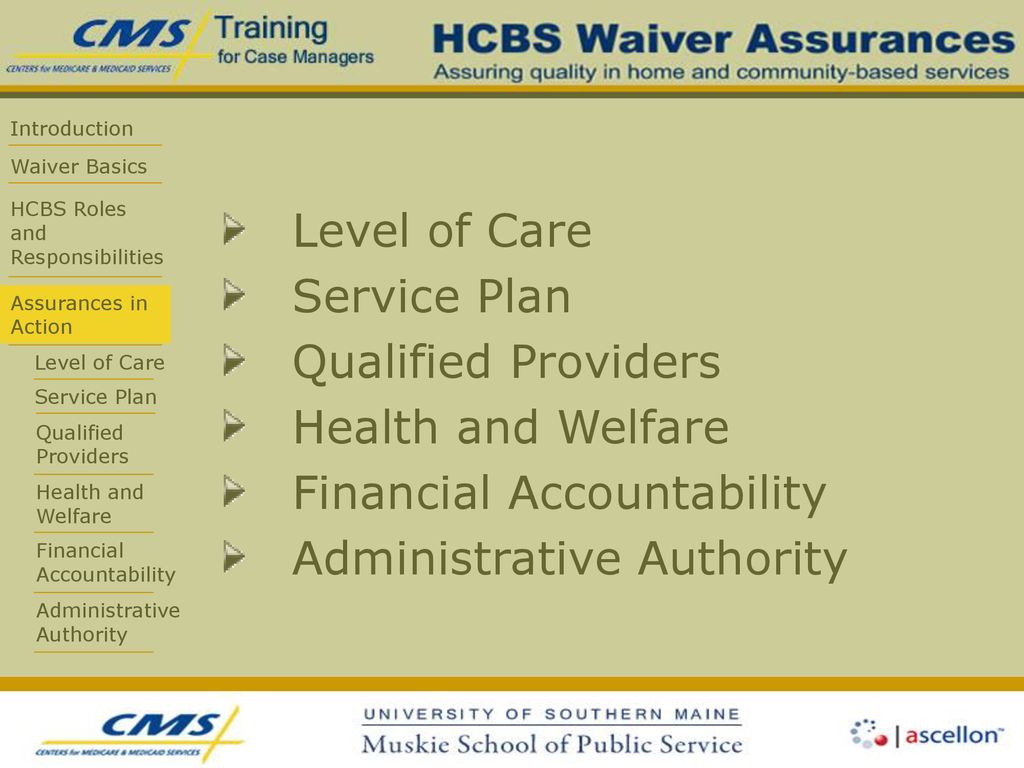 Level of Care Service Plan. Qualified Providers.