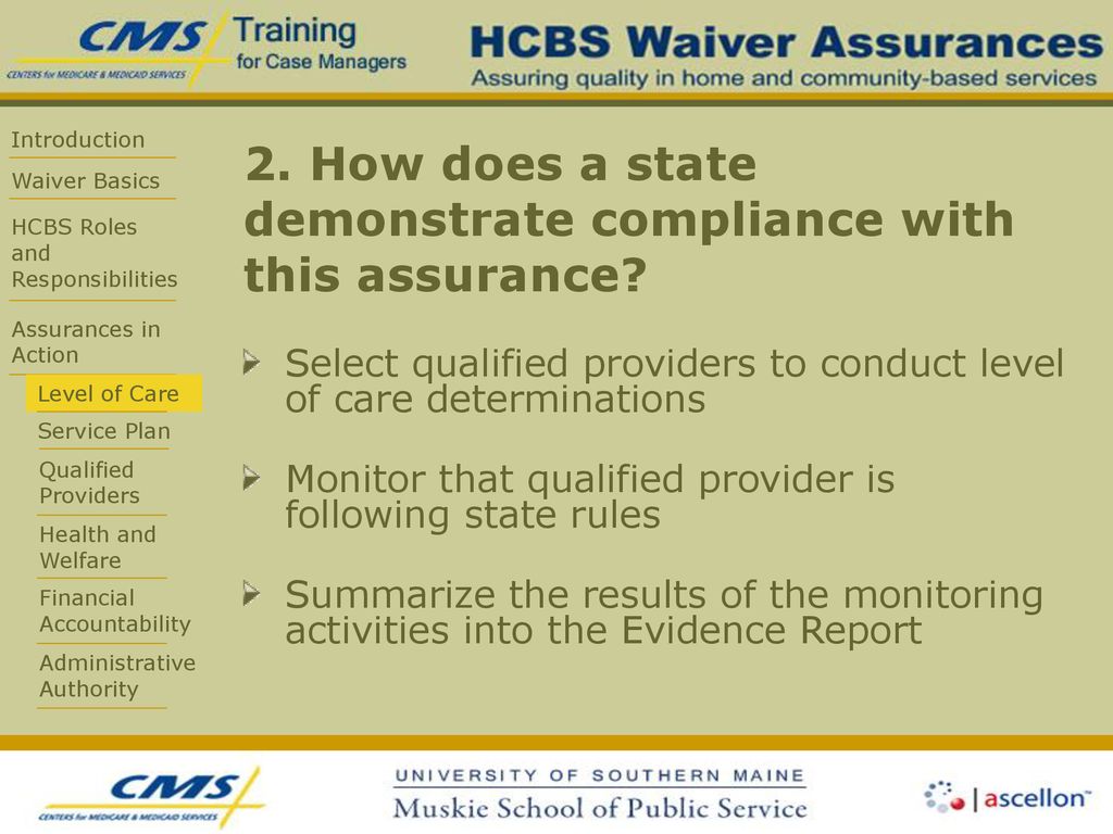 2. How does a state demonstrate compliance with this assurance