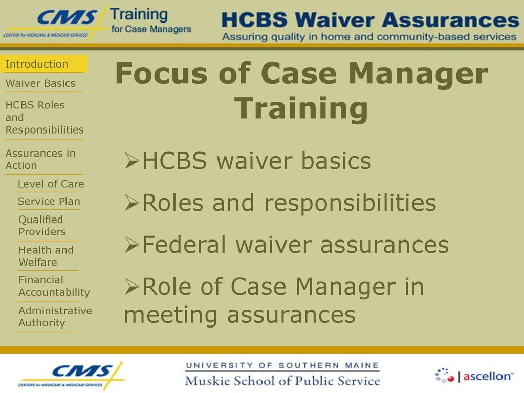 Focus of Case Manager Training