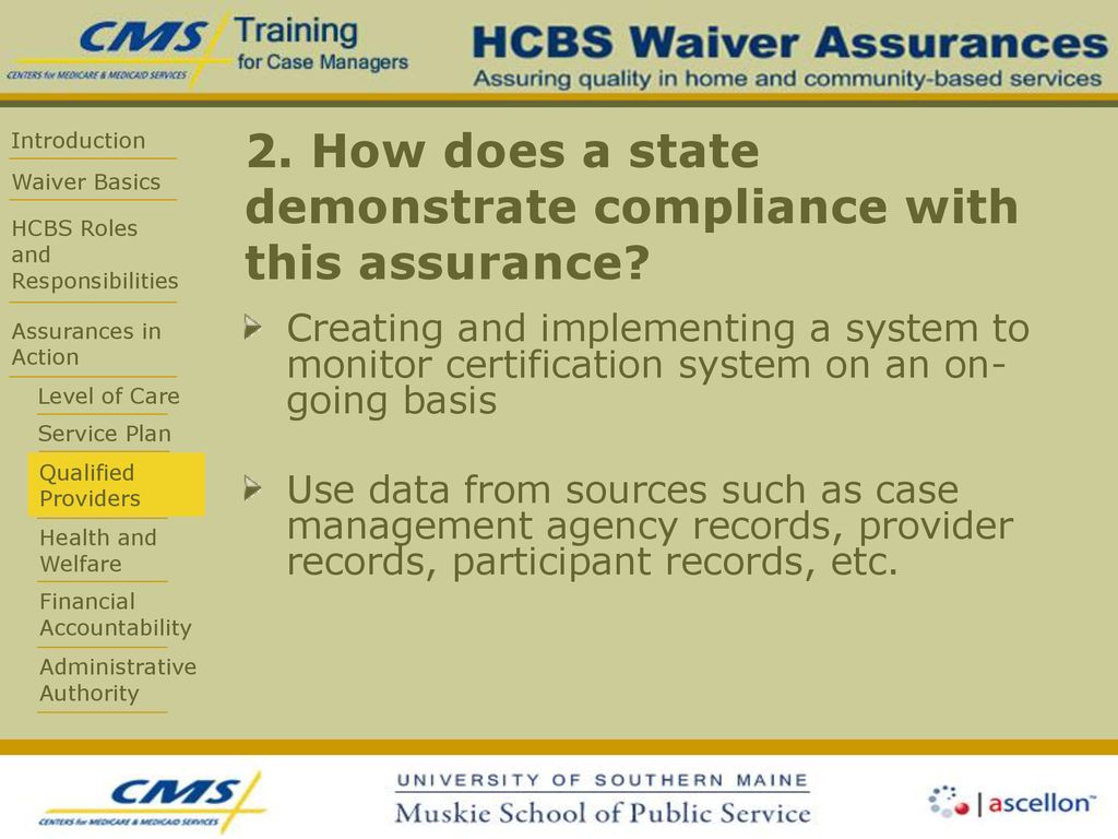 2. How does a state demonstrate compliance with this assurance