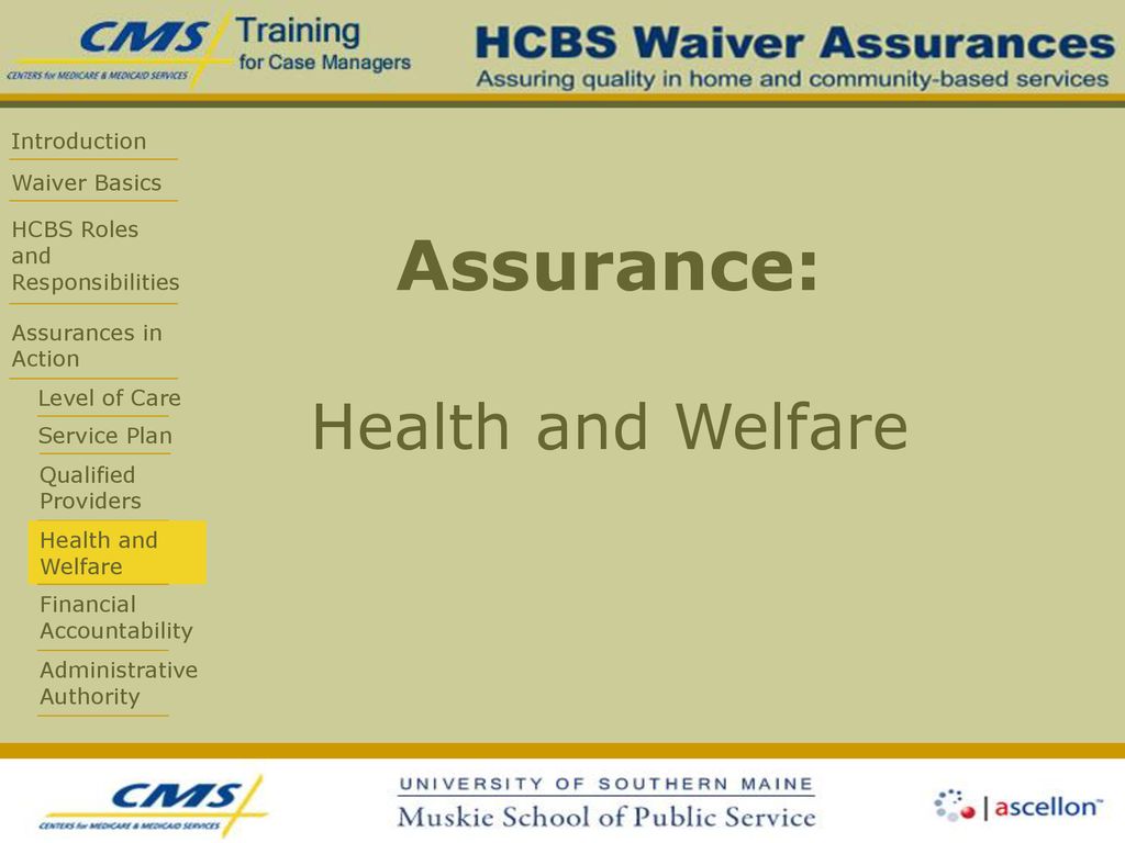 Assurance: Health and Welfare