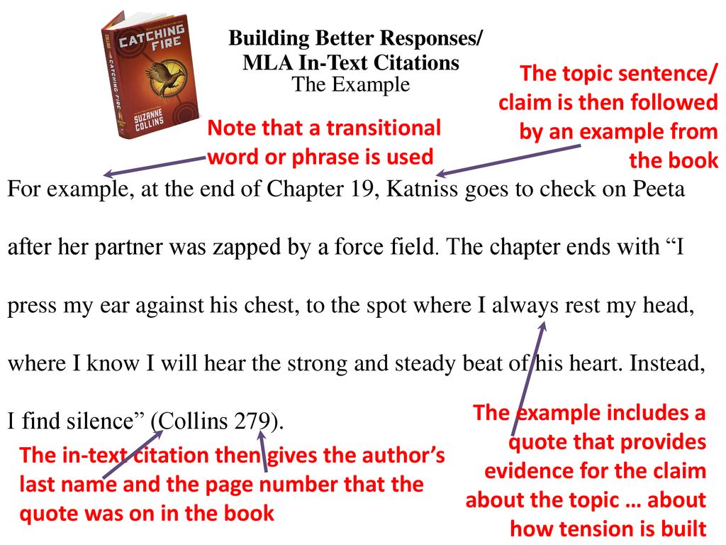Building Better Responses/ MLA In-Text Citations The Example - ppt
