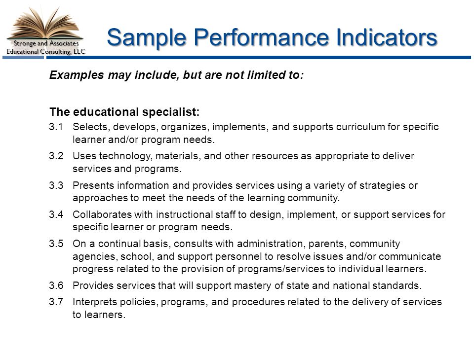 Sample Performance Indicators
