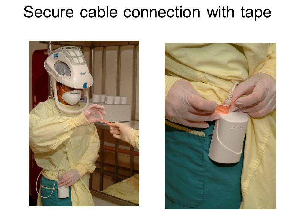 Secure cable connection with tape
