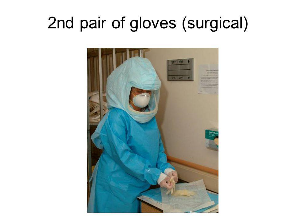 2nd pair of gloves (surgical)