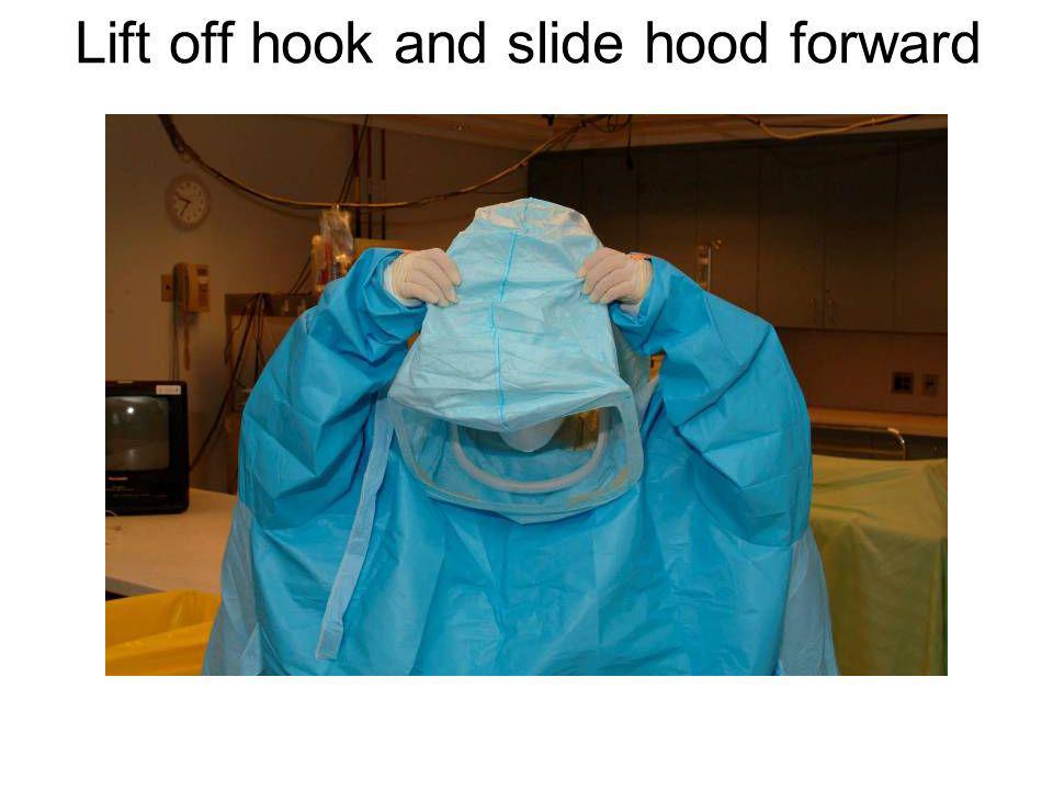 Lift off hook and slide hood forward