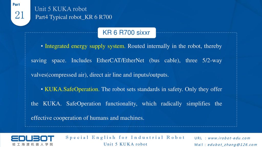 21 Unit 5 KUKA robot KR 6 R700 sixxr Part4 Typical robot_KR 6 R700