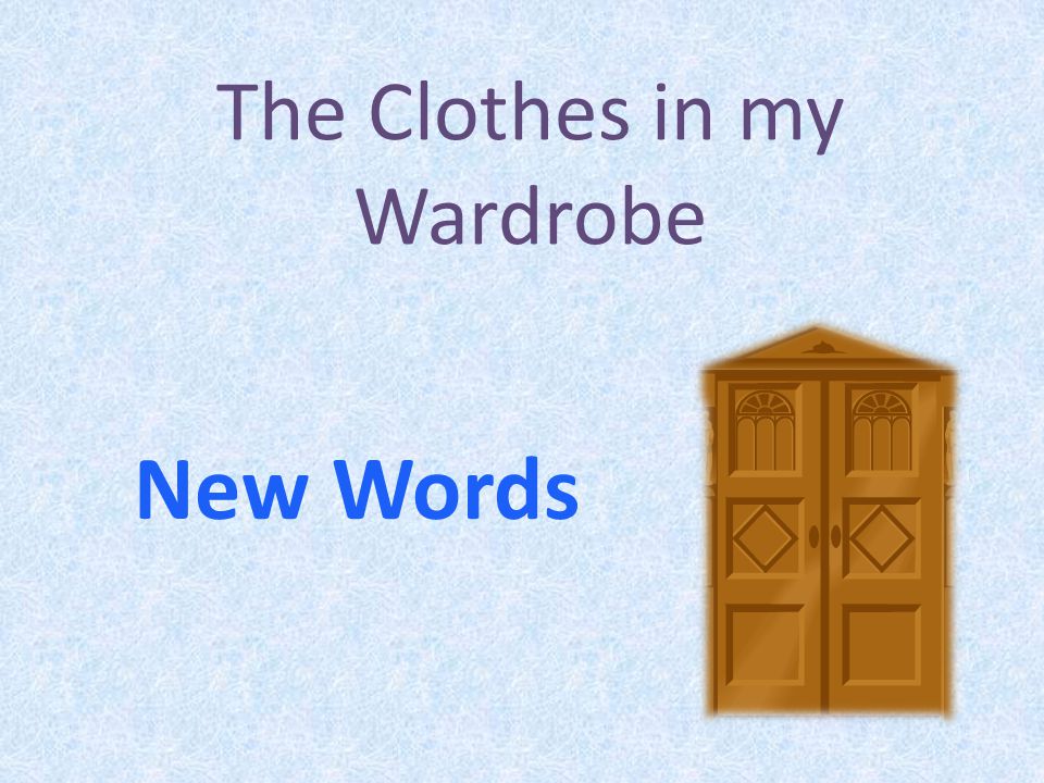 The Clothes in my Wardrobe