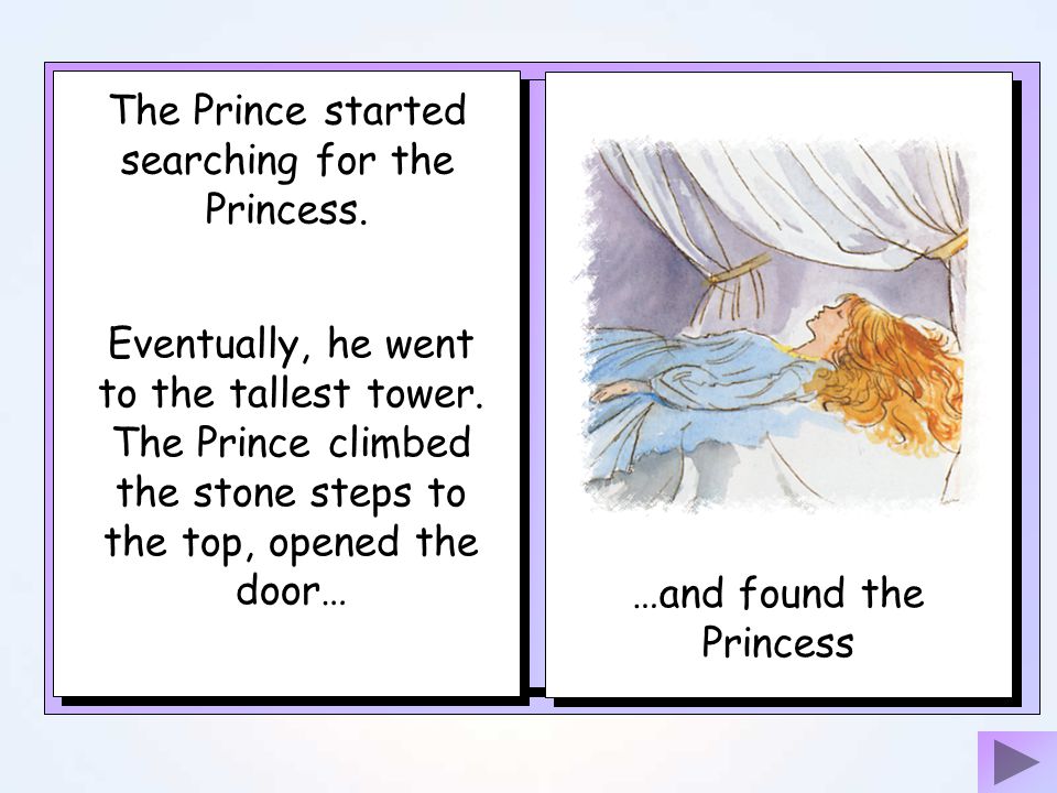 The Prince started searching for the Princess.