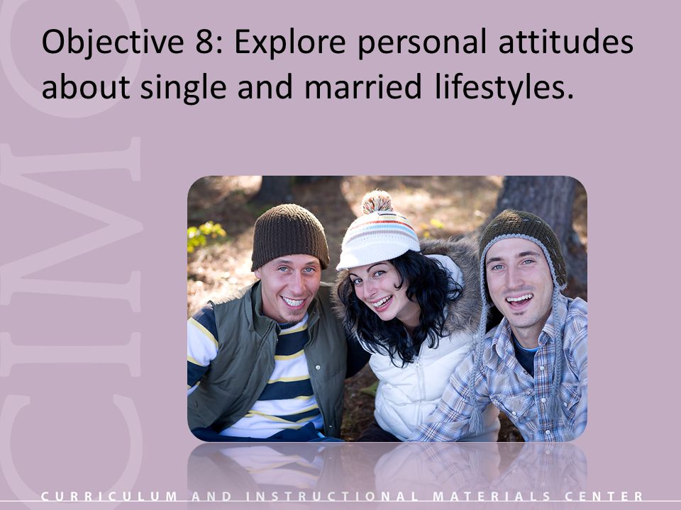 Objective 8: Explore personal attitudes about single and married lifestyles.