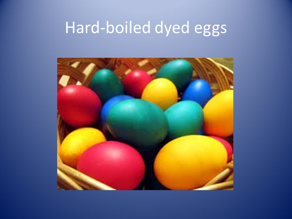 Hard-boiled dyed eggs