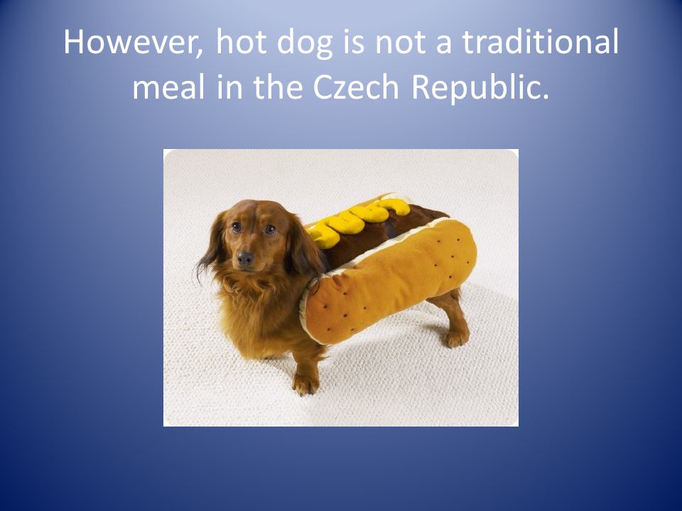 However, hot dog is not a traditional meal in the Czech Republic.