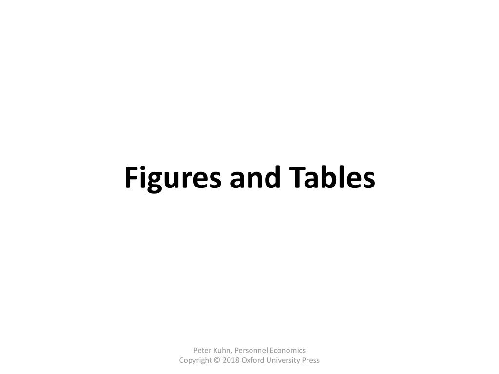 Figures and Tables Peter Kuhn, Personnel Economics