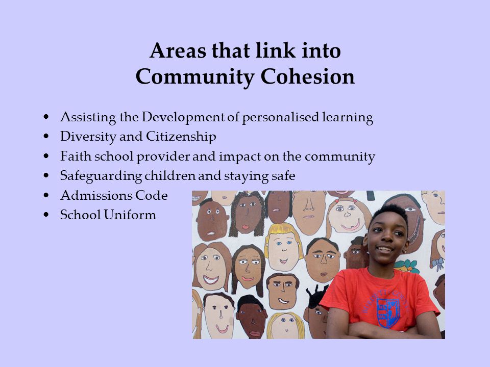Areas that link into Community Cohesion