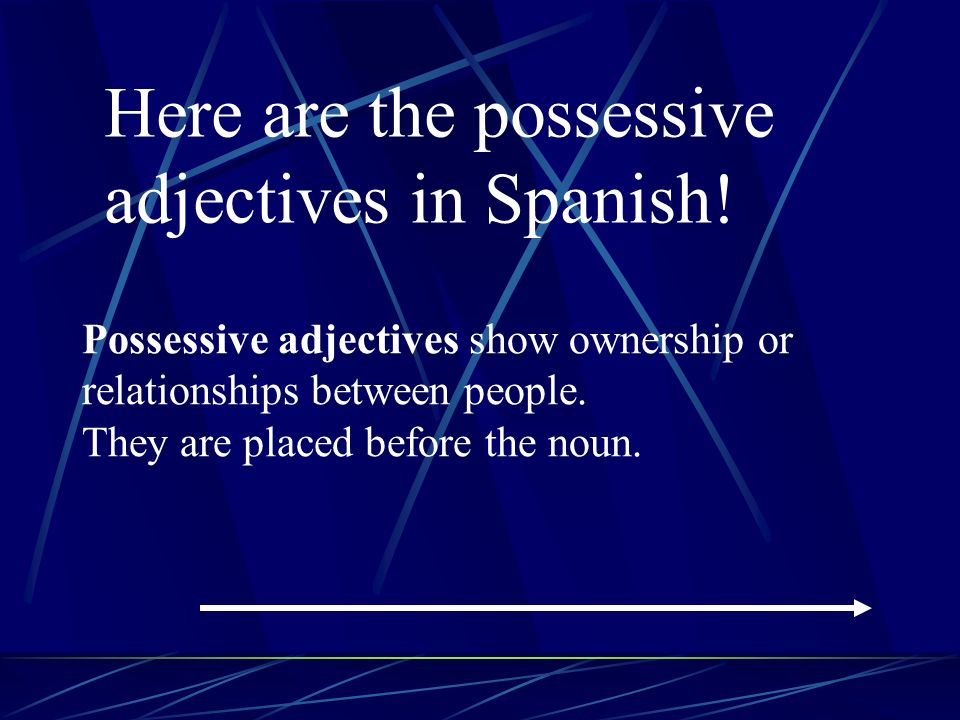 Here are the possessive adjectives in Spanish!