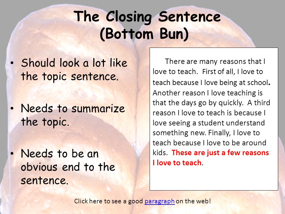 The Closing Sentence (Bottom Bun)