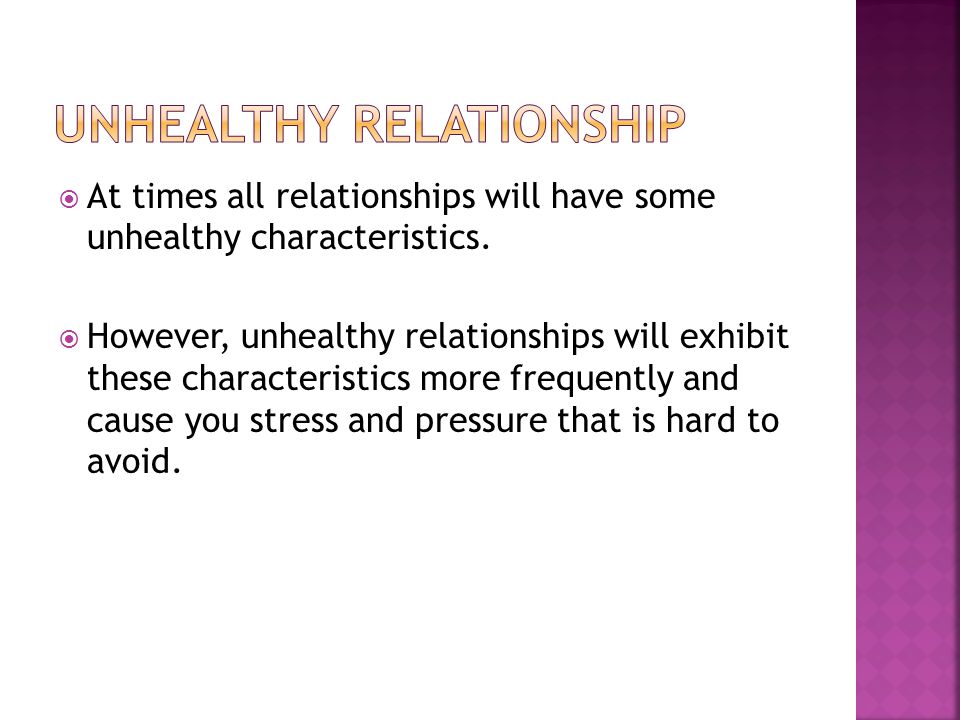 Unhealthy relationship