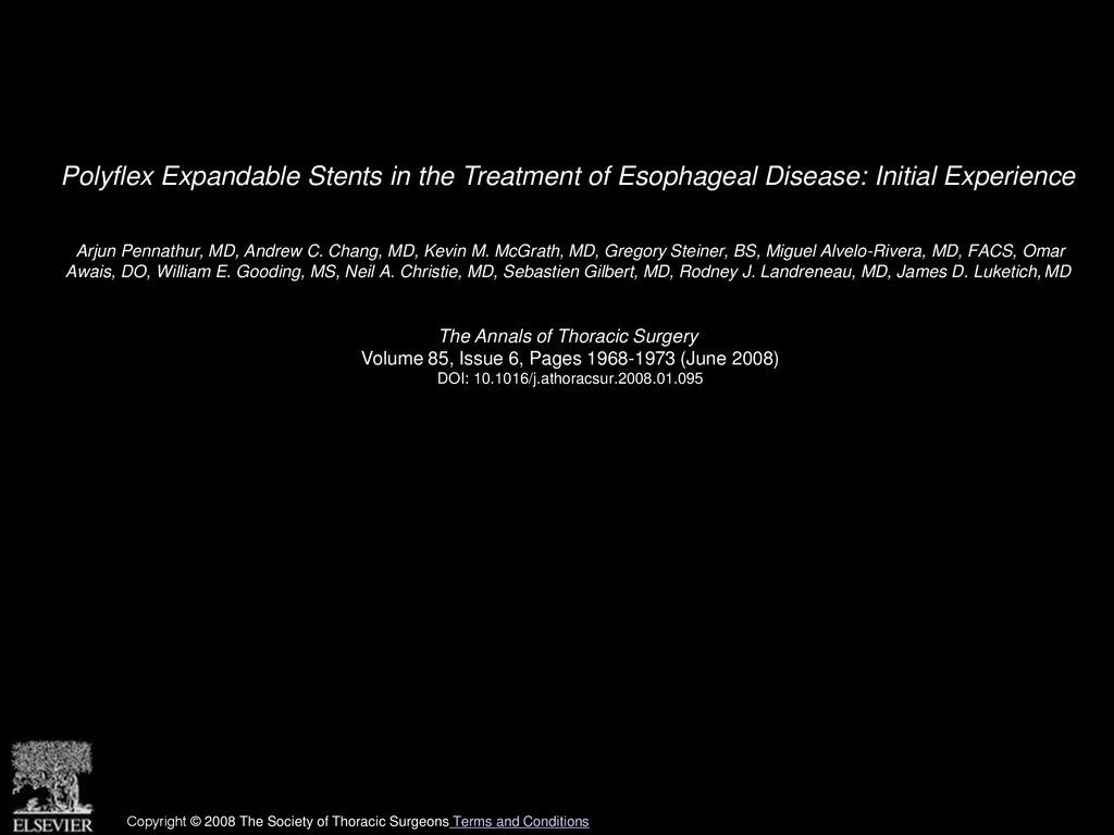 Polyflex Expandable Stents in the Treatment of Esophageal Disease: Initial Experience