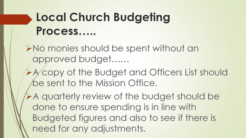 Local Church Budgeting Process…..