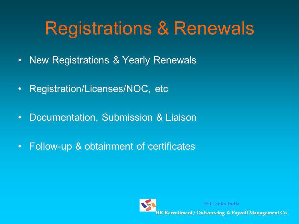 Registrations & Renewals