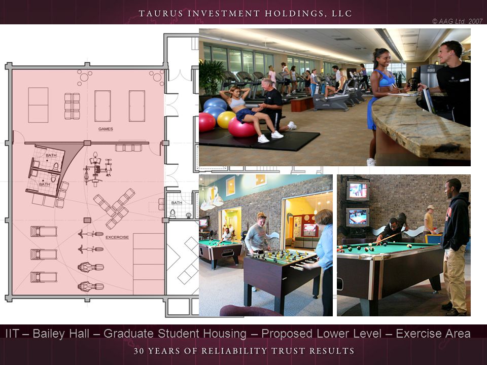 © AAG Ltd IIT – Bailey Hall – Graduate Student Housing – Proposed Lower Level – Exercise Area
