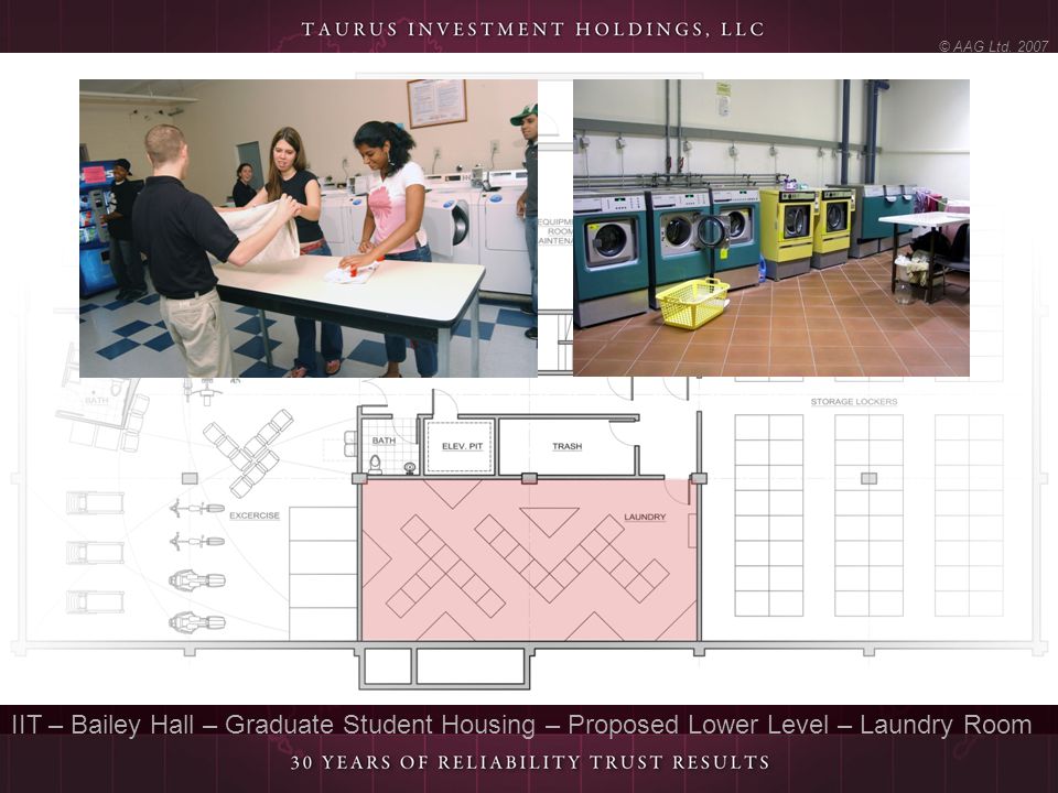 © AAG Ltd IIT – Bailey Hall – Graduate Student Housing – Proposed Lower Level – Laundry Room
