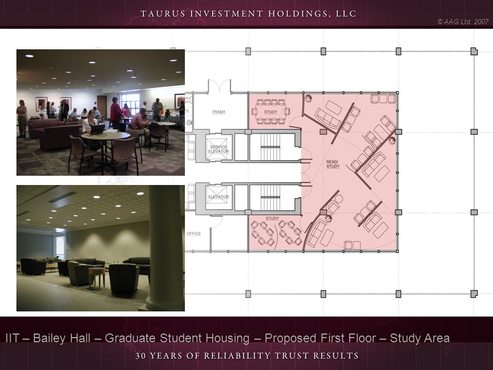 © AAG Ltd IIT – Bailey Hall – Graduate Student Housing – Proposed First Floor – Study Area