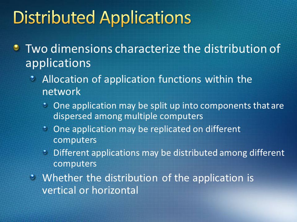 Distributed Applications