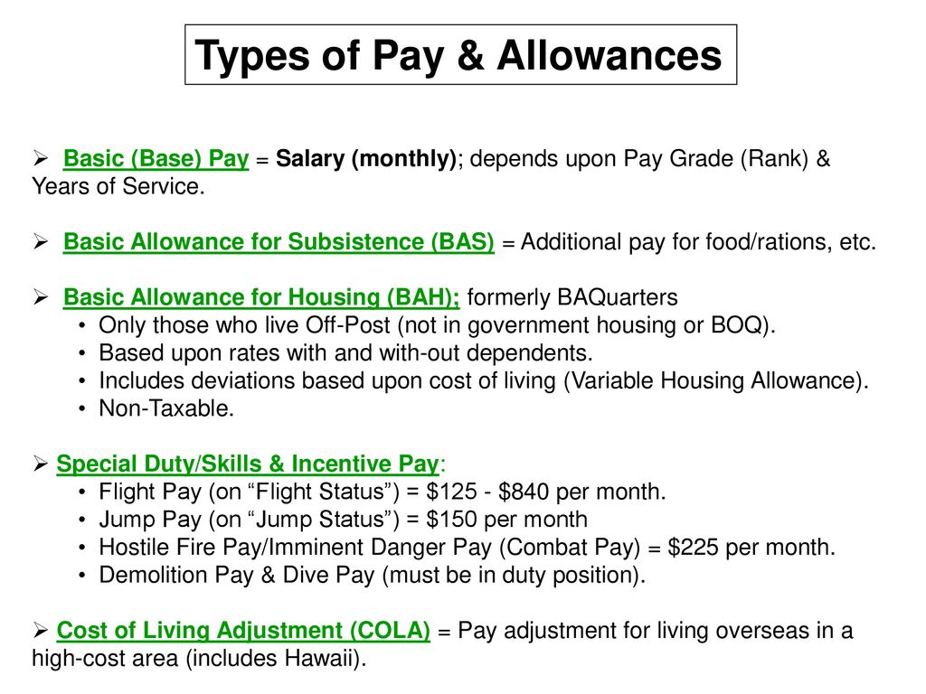 Army Housing Allowance Chart